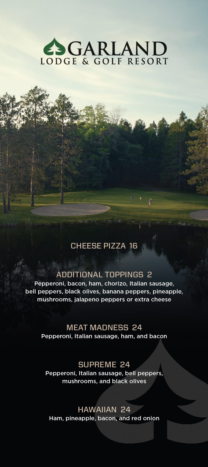 Garland Pizza Menu 2025